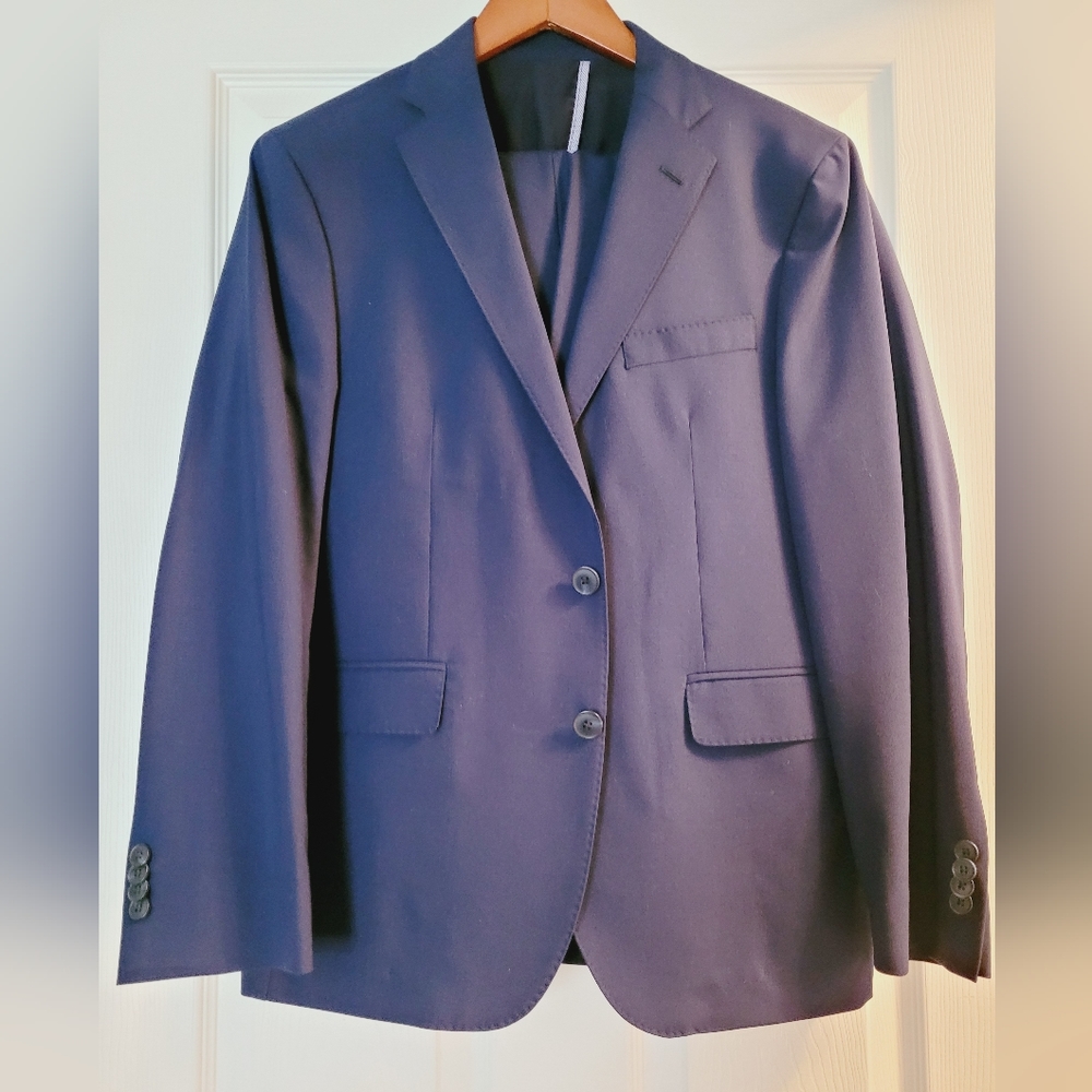 Men's Cole Haan Grand.OS Wearable Technology Slim-Fit Suit 40S Blue/Postman
